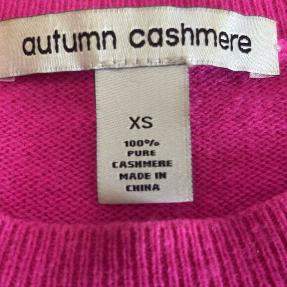 Autumn Cashmere Women's Size XS Pure Cashmere Sweater Pink - Leopard Spots - Picture 7 of 10